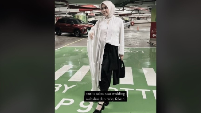Busana Salma Salsabil Saat Kondangan ke Rizky Febian dan Mahalini Jadi Sorotan